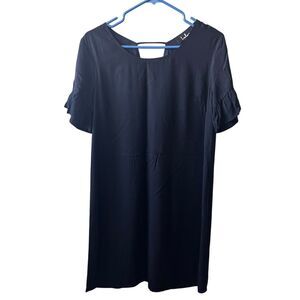 Lulus Chic of Perfection Black Shift Dress Womens Sz. Small Short Sleeve Neutral